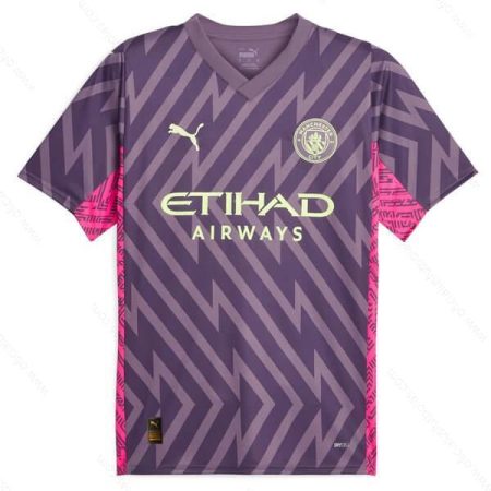 Pigūs Manchester City Goalkeeper Futbolo marškinėliai 23/24 – Violetinė